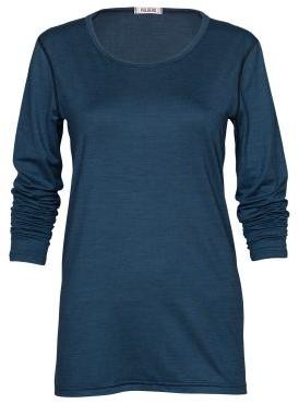Birta Damen Merino Langarm Shirt - blau-meliert - S