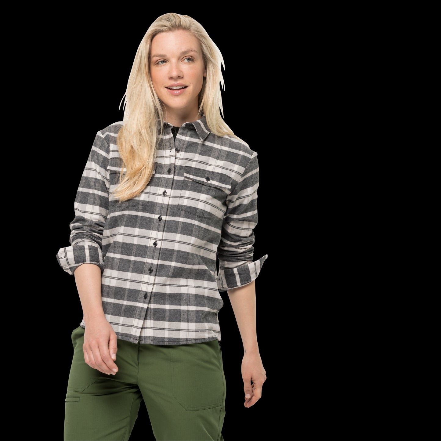 NATURE TIME SHIRT W - phantom checks - L