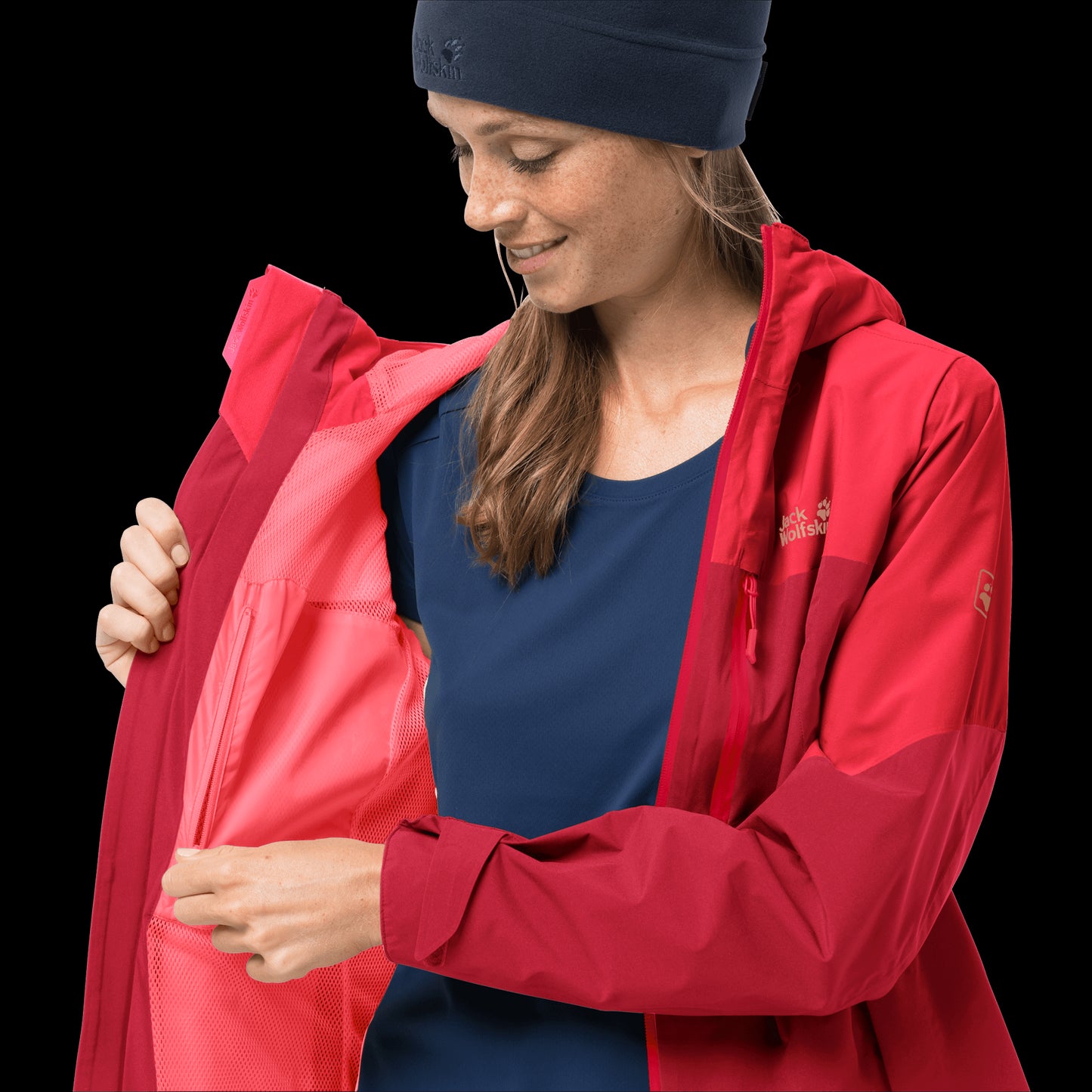 GO HIKE JACKET W - bright scarlet - S