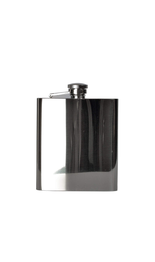 Edelstahl Flachmann eckig pol. 180ml - - - -