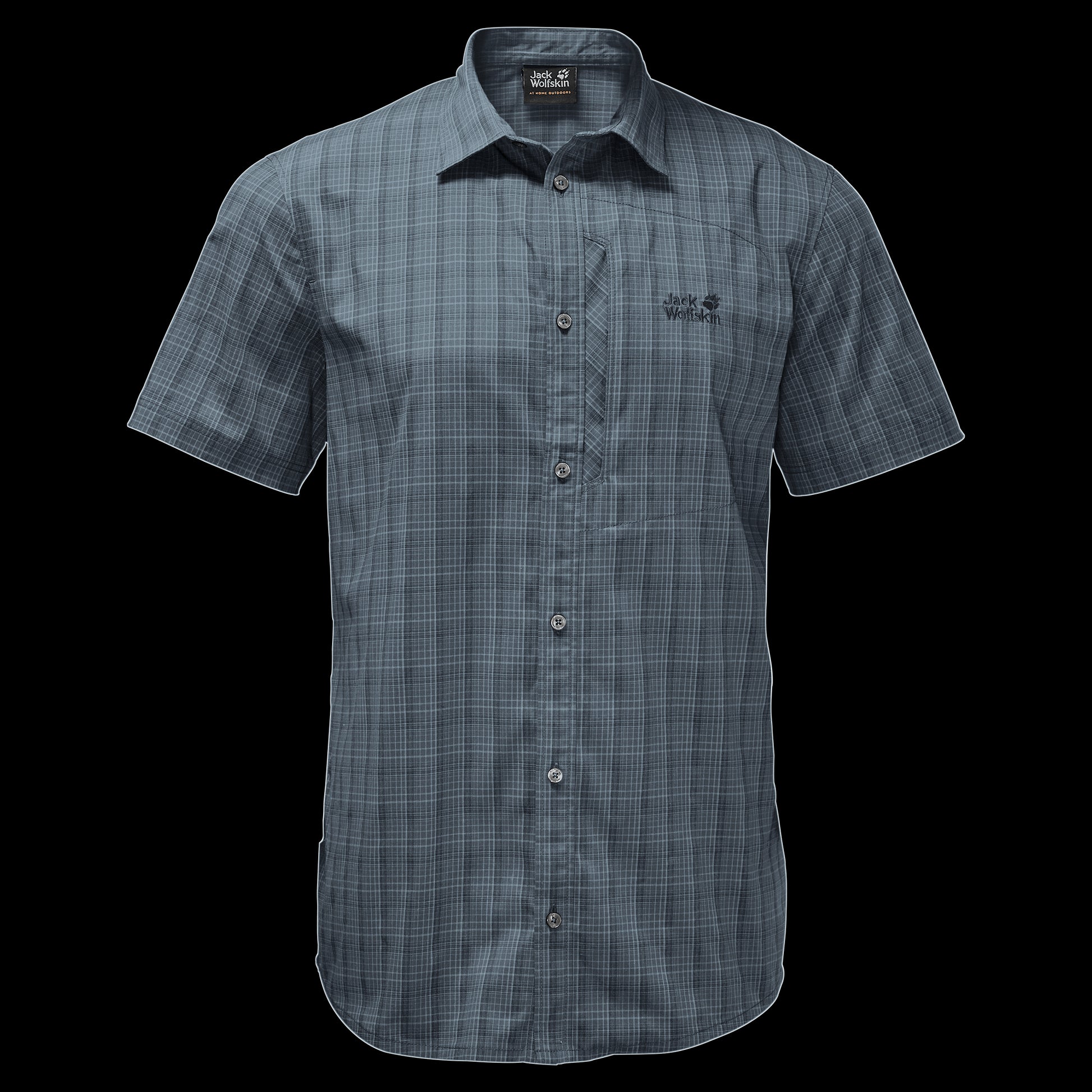 RAYS STRETCH VENT SHIRT MEN - storm grey checks - M