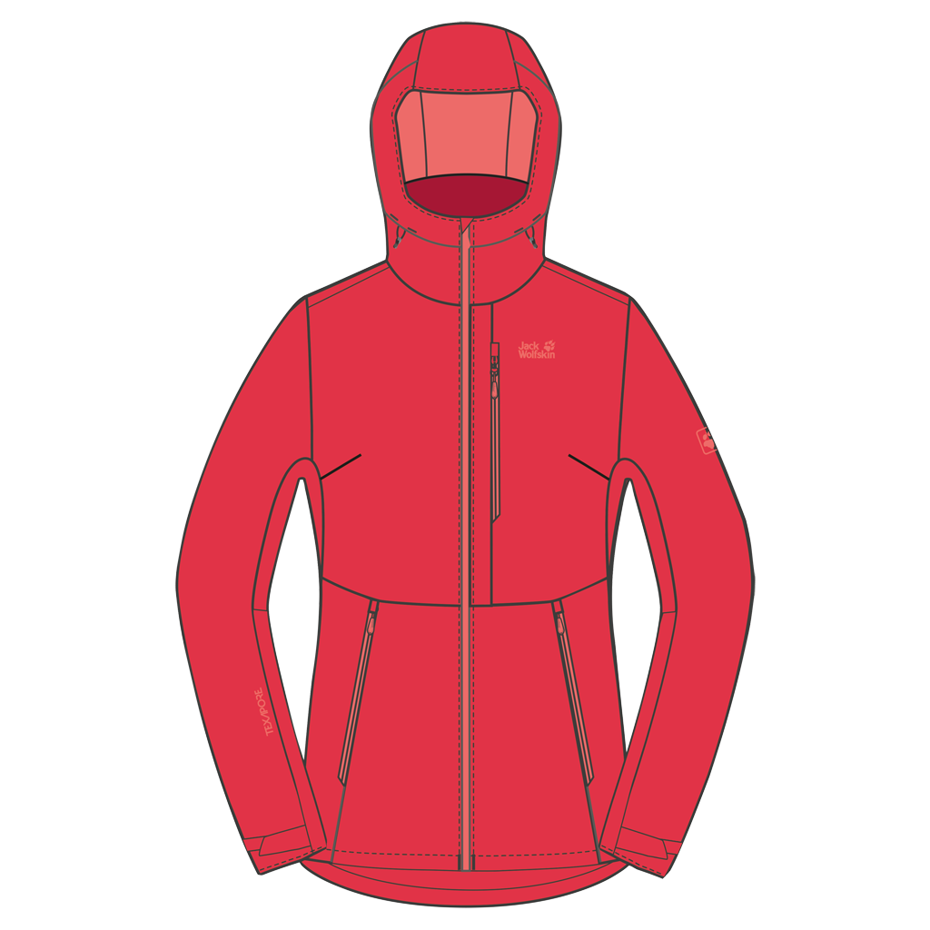 EAGLE PEAK JACKET W - tulip red - S