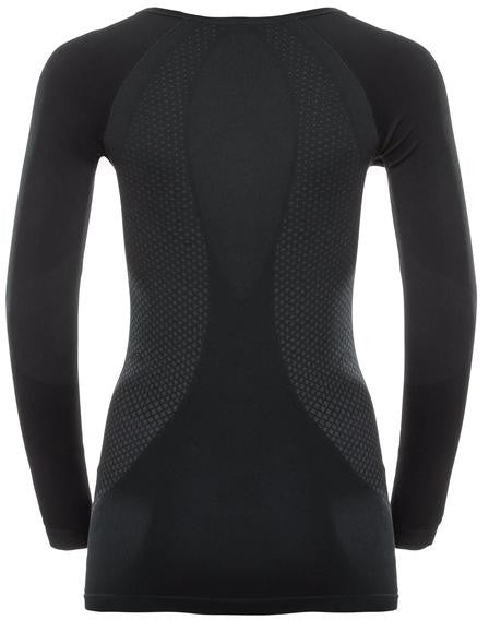 Slim Crew Neck L/S W's - black/odlo concrete grey - XS