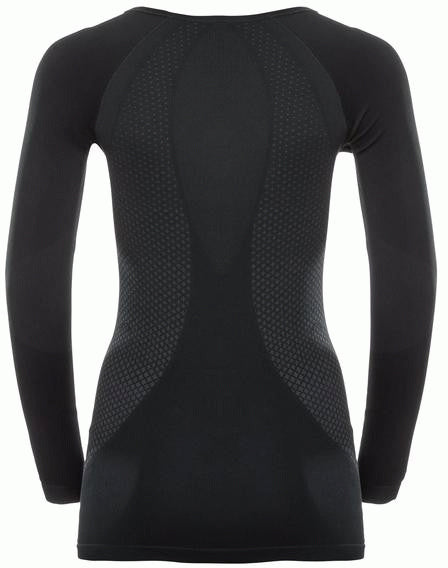 Slim Crew Neck L/S W's - black/odlo concrete grey - XS