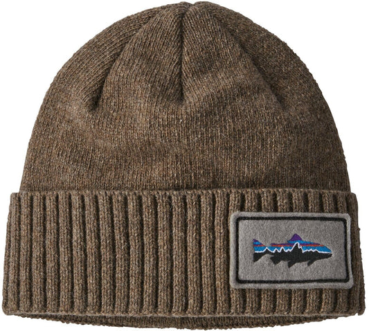 Brodeo Beanie - fitz roy trout patch: ash tan - ONE SIZE