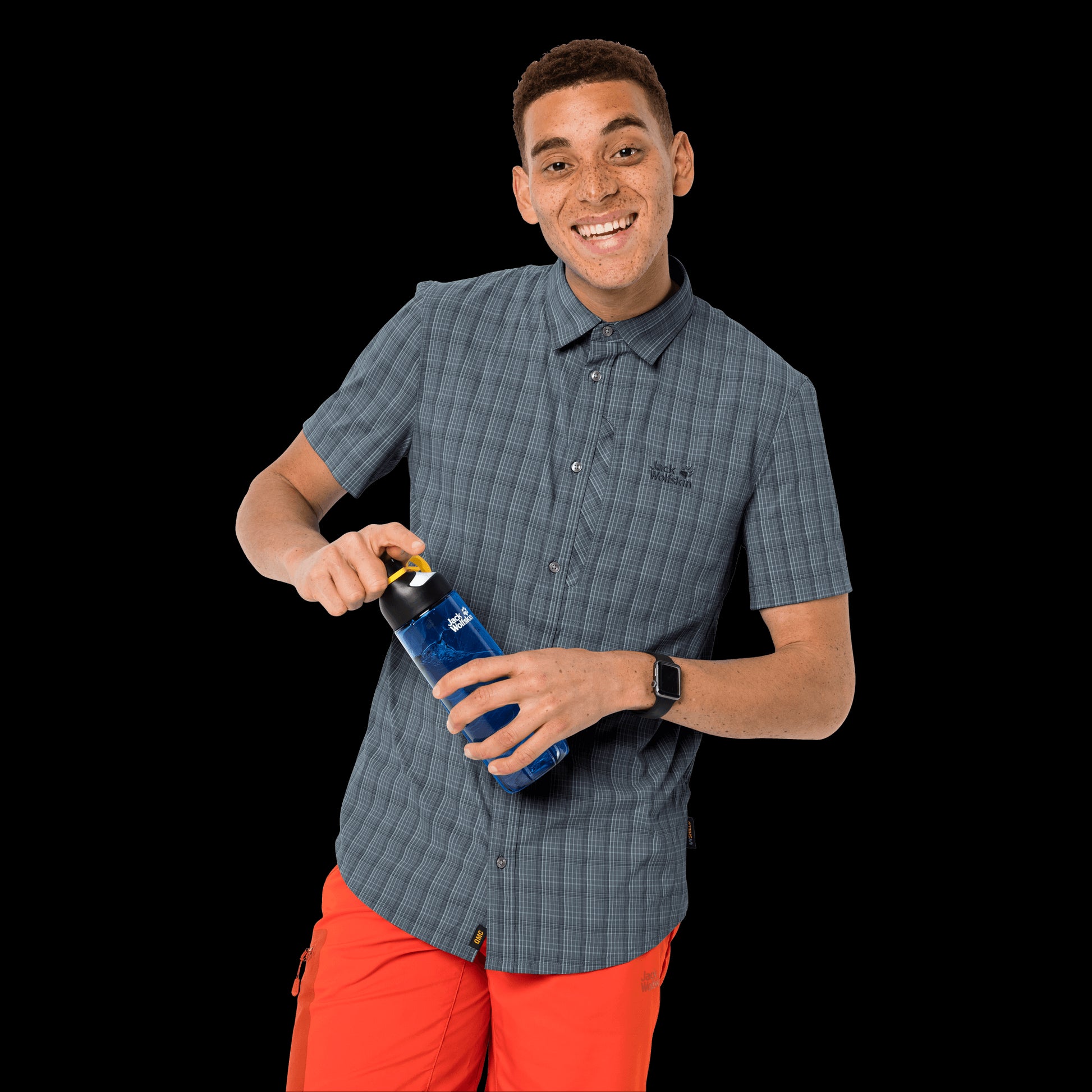 RAYS STRETCH VENT SHIRT MEN - storm grey checks - M