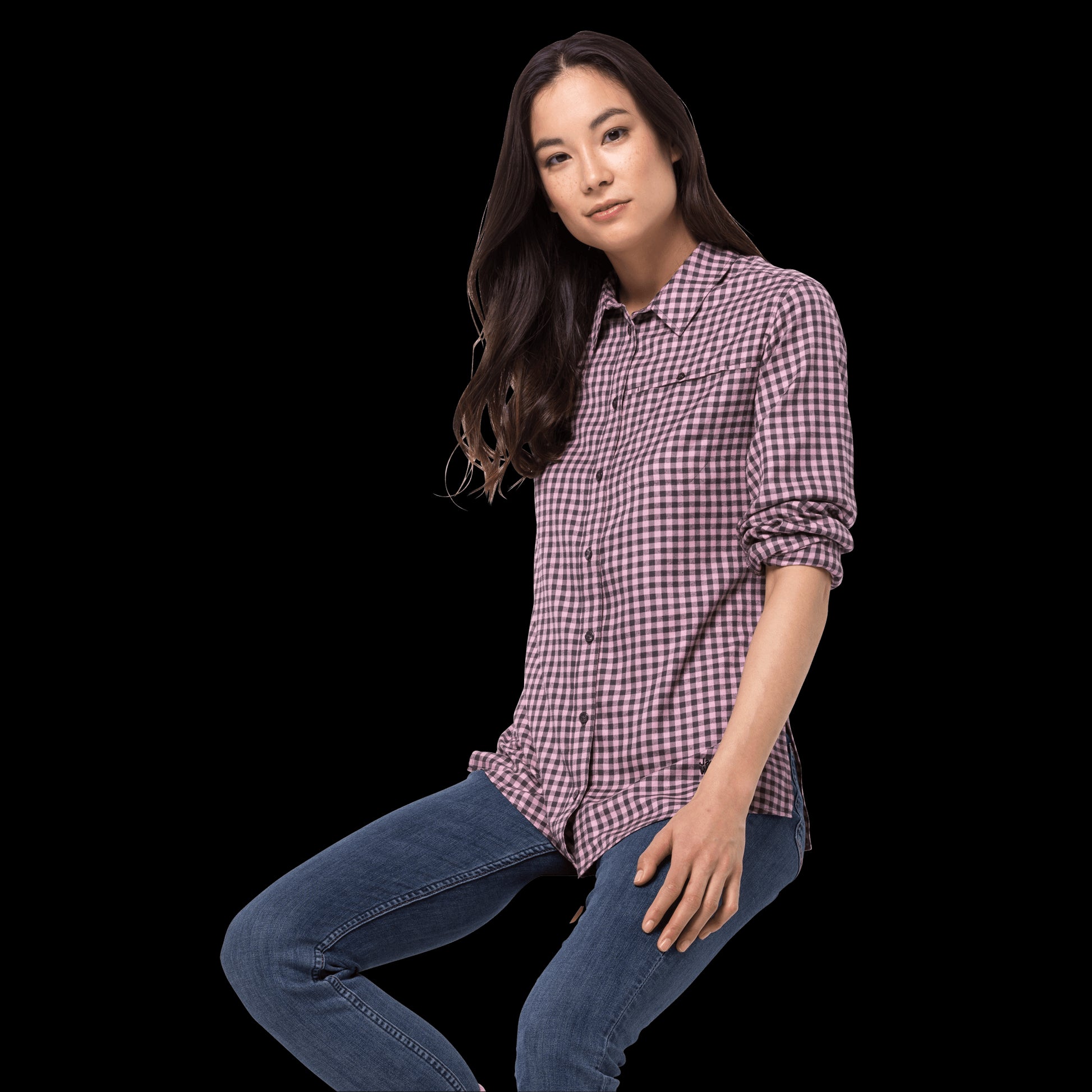 RIVER TOWN SHIRT W - dusty pink checks - XS