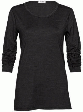 Birta Damen Merino Langarm Shirt - anthrazit meliert - XL