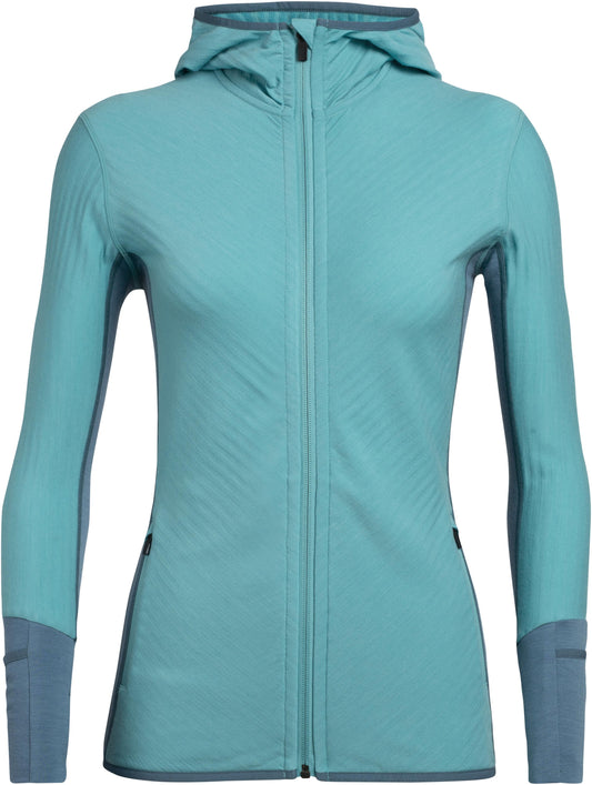 Descender LS Zip Hood Wmns - lagoon/blue spruce - XS