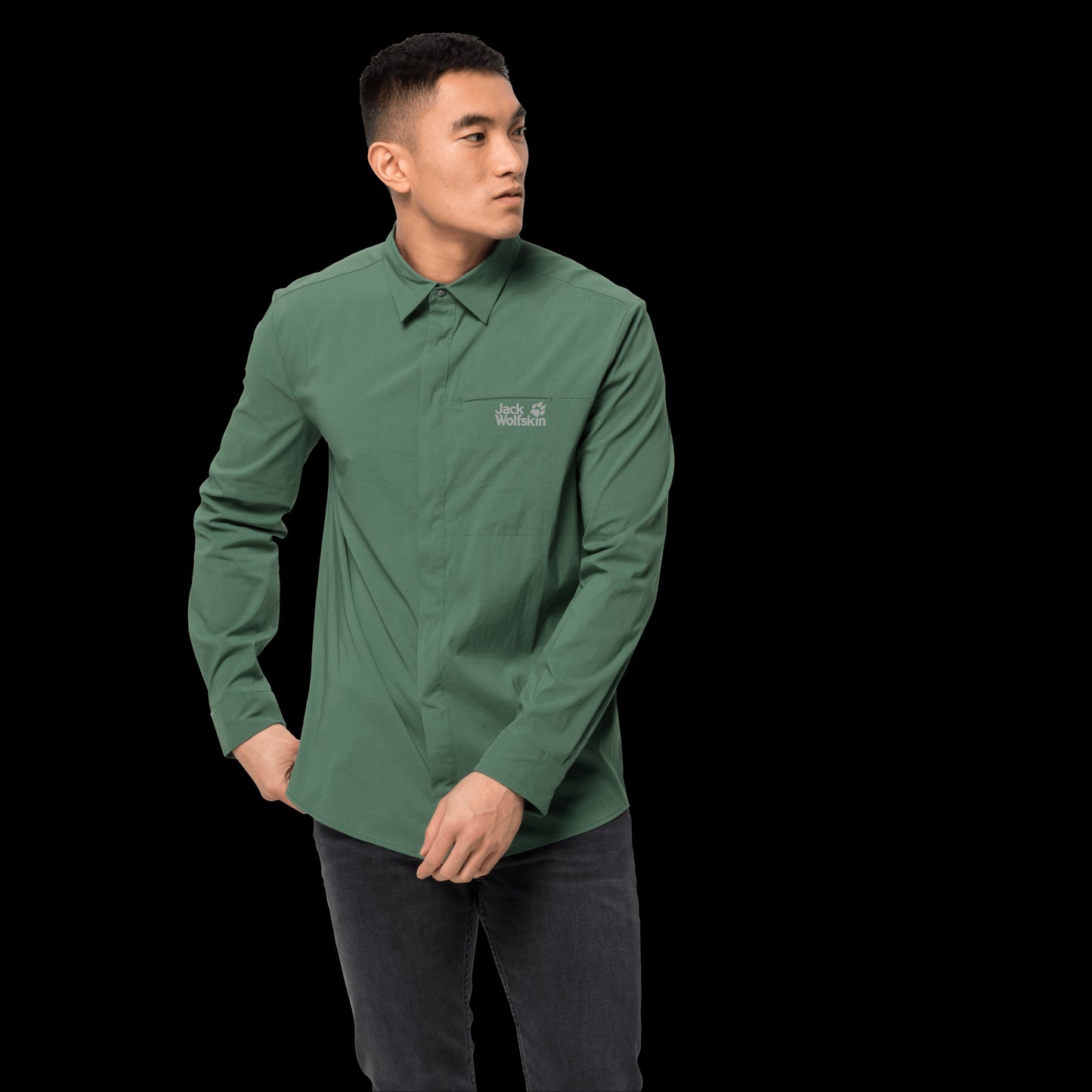JWP LS SHIRT M - sage - M