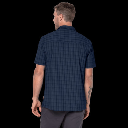 RAYS STRETCH VENT SHIRT MEN - night blue checks - S