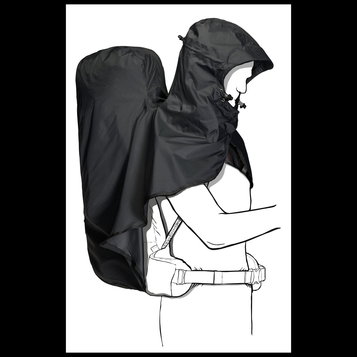 RAINCOVER HOODY 65-85L - phantom - ONE SIZE