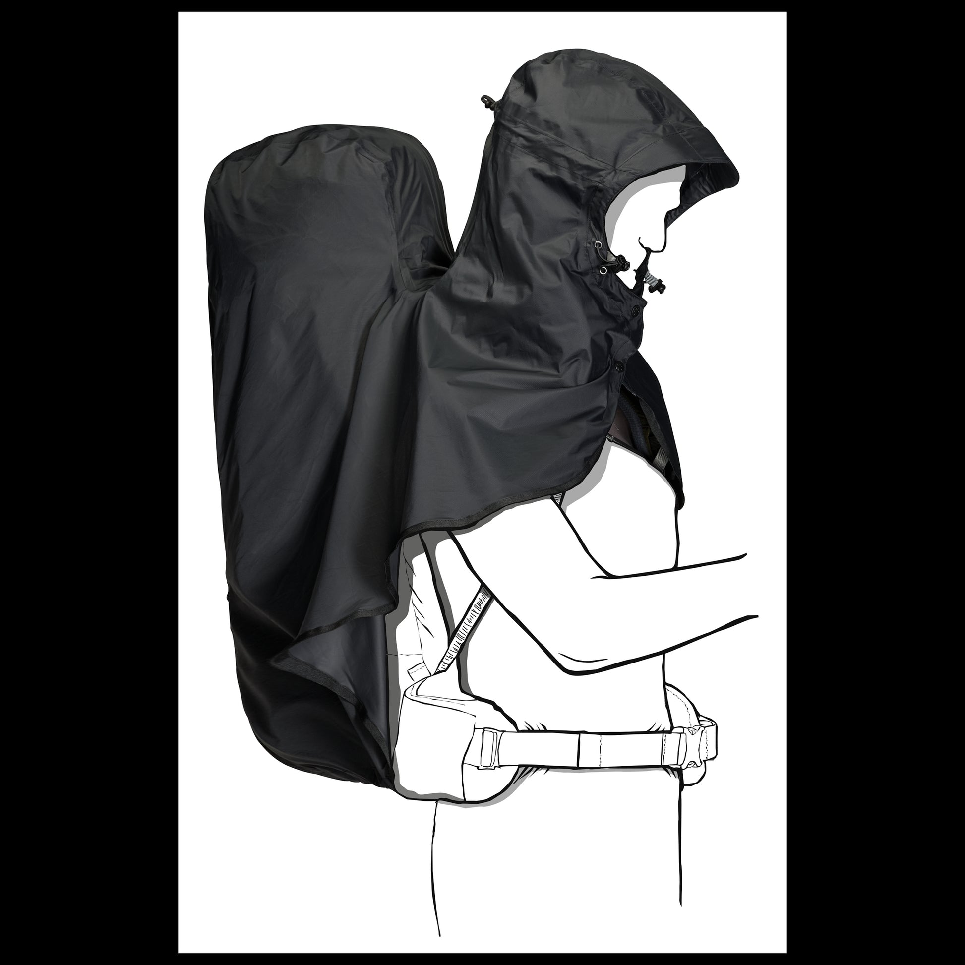 RAINCOVER HOODY 65-85L - phantom - ONE SIZE