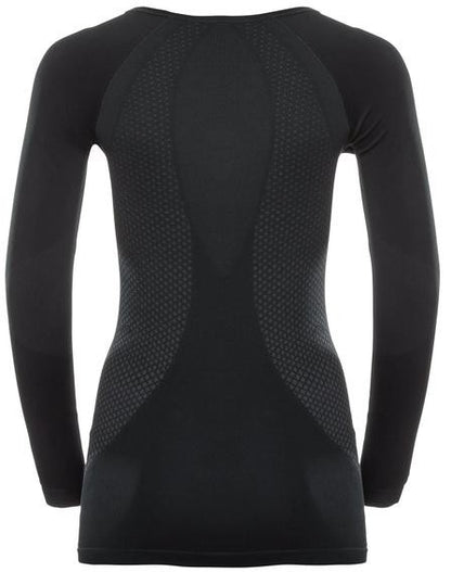 Slim Crew Neck L/S W's - black/odlo concrete grey - XS