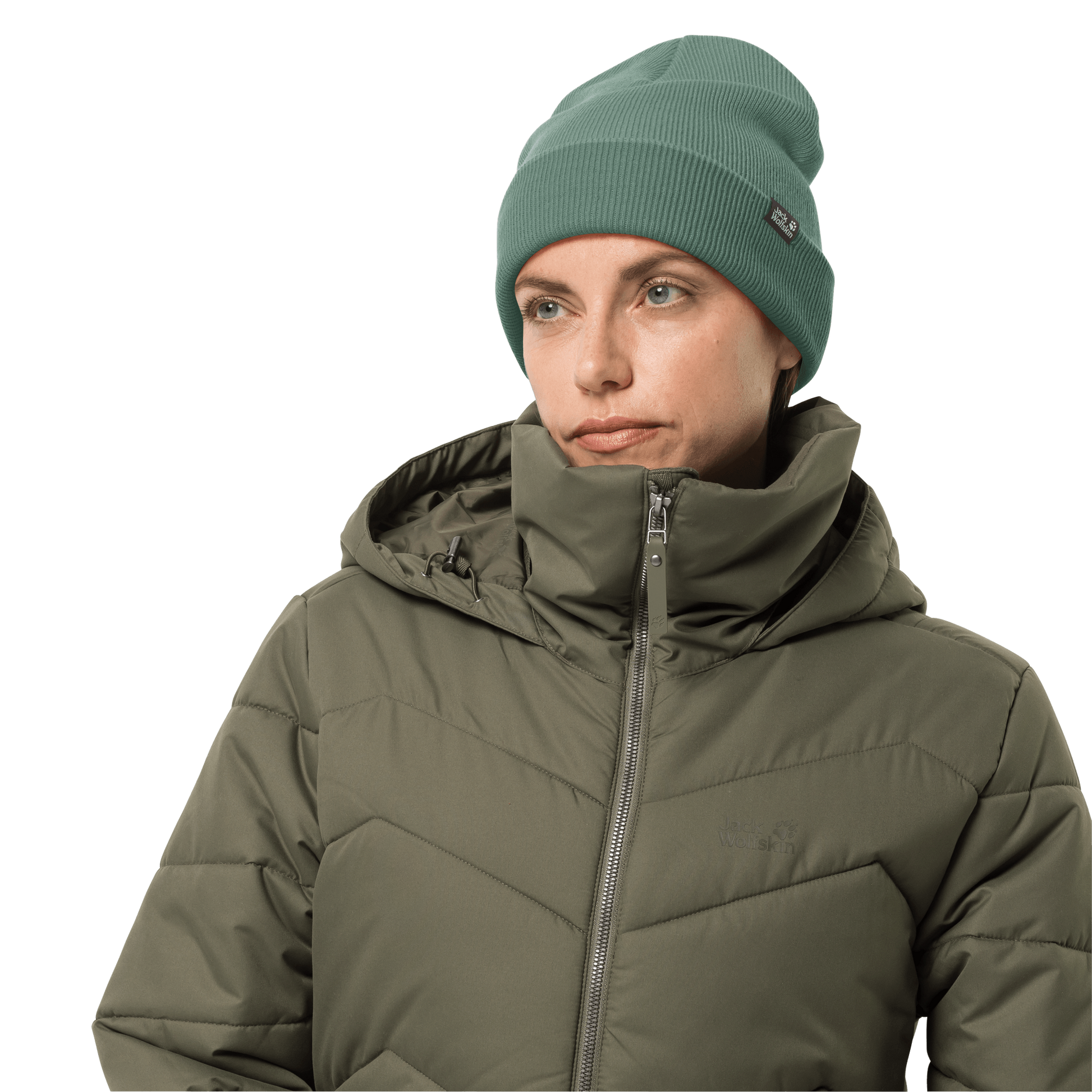 RIB HAT - teal grey - ONE SIZE