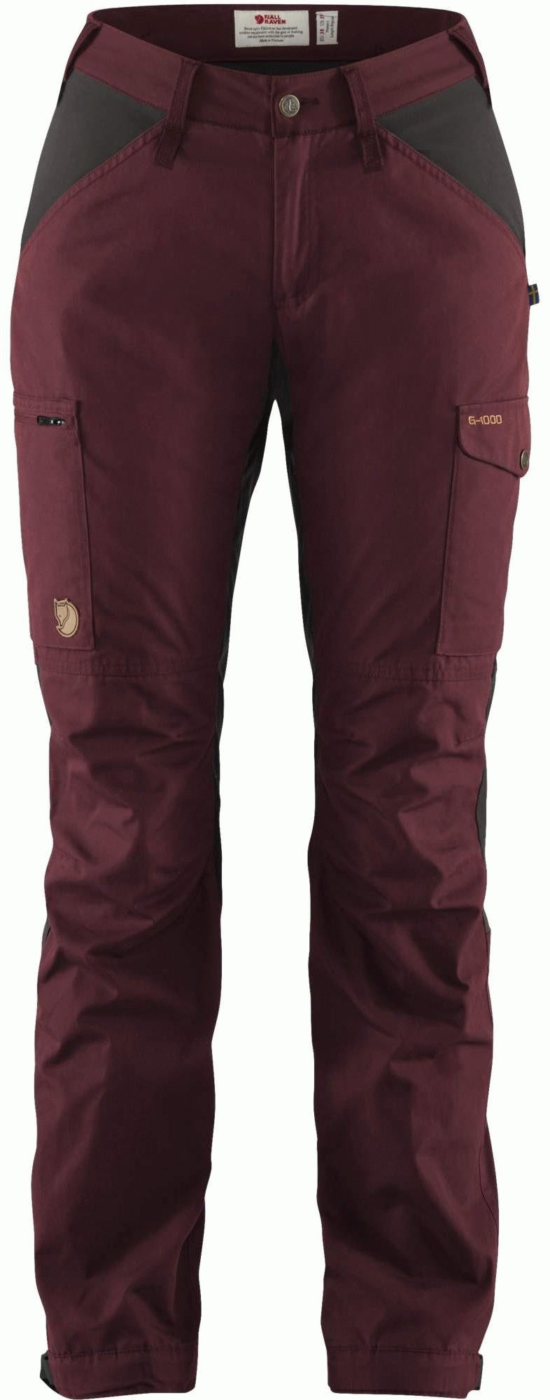 Kaipak Trousers Curved W - dark garnet/ dark grey - 34 Damen